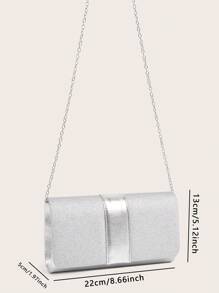 Glitter Bling,Shiny Glamorous,Elegant,Clutch Bag For Evening Party & Ball With Noble Fashionable Women's Handbag Perfect For Party, Wedding, Prom, Dinner/Banquet, Matching With Wedding Dress,Formal Dresses, Prom Dress, Birthday Dress - Silver - View 8