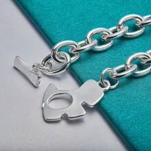 精致银镀白铜招财狗手链 女士婚礼派对时尚饰品礼物珠宝 - 銀色 - 查看 5