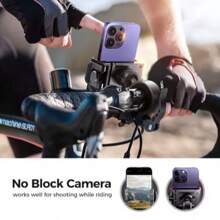 Bike Phone Holder Shockproof Universal One-Hand Operation Bicycle Motorcycle Phone Holder For 4.7-7" Mobile Phone - Black - View 4