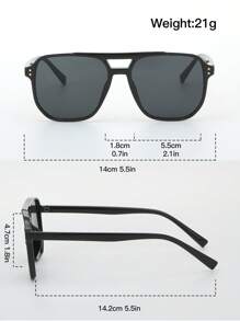 2 pièces Lunettes mode à monture carrée rétro pour hommes avec décoration de rivet en métal, pour l'été, la plage, les vacances, l'extérieur et les voyages