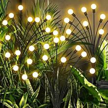 10 luces solares LED para el jardín - Eficientes energéticamente, luces de paisaje sensibles al tacto, acabado de níquel pulido, resistentes al agua IPX4, fácil montaje en poste para decorar el jardín y el patio, luces solares para exteriores