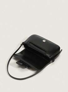 Women's Fashionable Underarm Polyester Shoulder Bag For Daily Wear - Black - View 6