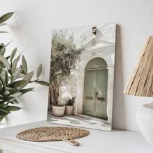 1pc Framed Canvas Wall Art Poster, Italian Architecture & Olive Tree Canvas Print Mural, Modern Style, Suitable For Living Room, Bedroom, Bathroom, Office, Hallway, Kitchen Decor, Home Decor Gift, Spring Decor Gift, Birthday Graduation Gift - Multicolor - View 9