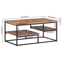 Table basse 90x50x39 cm filet de récupération solide