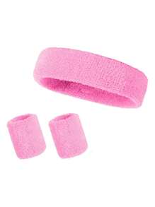 3-Piece Solid Color Polyester Sports Wristband And Headband - Breathable All Season Polyester Knit, 2pcs Wrist Guard, 1pc Headband Sweat Band, Sweat Proof Portable, Suitable For Basketball, Badminton, Tennis, Baseball, Hiking Sports Accessories, Unisex