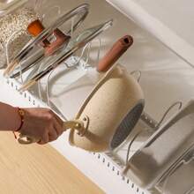 1 pièce Étagère de rangement et d'égouttage de cuisine style japonais simple, pour couvercles de casseroles, planches à découper et poêles