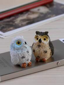 1/2/4pcs Resin Mini Owls, Miniature Figurines, Fairy Garden Accessories, Supplies, Animals For Garden, Micro Landscape, Plant Pots, Bonsai Craft Decor