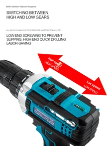 Taladro de impacto y controlador inalámbrico de ión de litio de 21V máx. - Poderoso sin escobillas, kit de herramientas eléctricas con 1 batería y cargador, 24 accesorios y bolsa de herramientas para tareas de mejora y reparación del hogar sin esfuerzo, alta torsión 35 velocidades ajustables