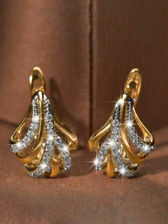 1 对青少年魅力方晶锆石环形耳环，适合女孩礼物，适合日常装饰，适合派对珠宝圣诞礼物