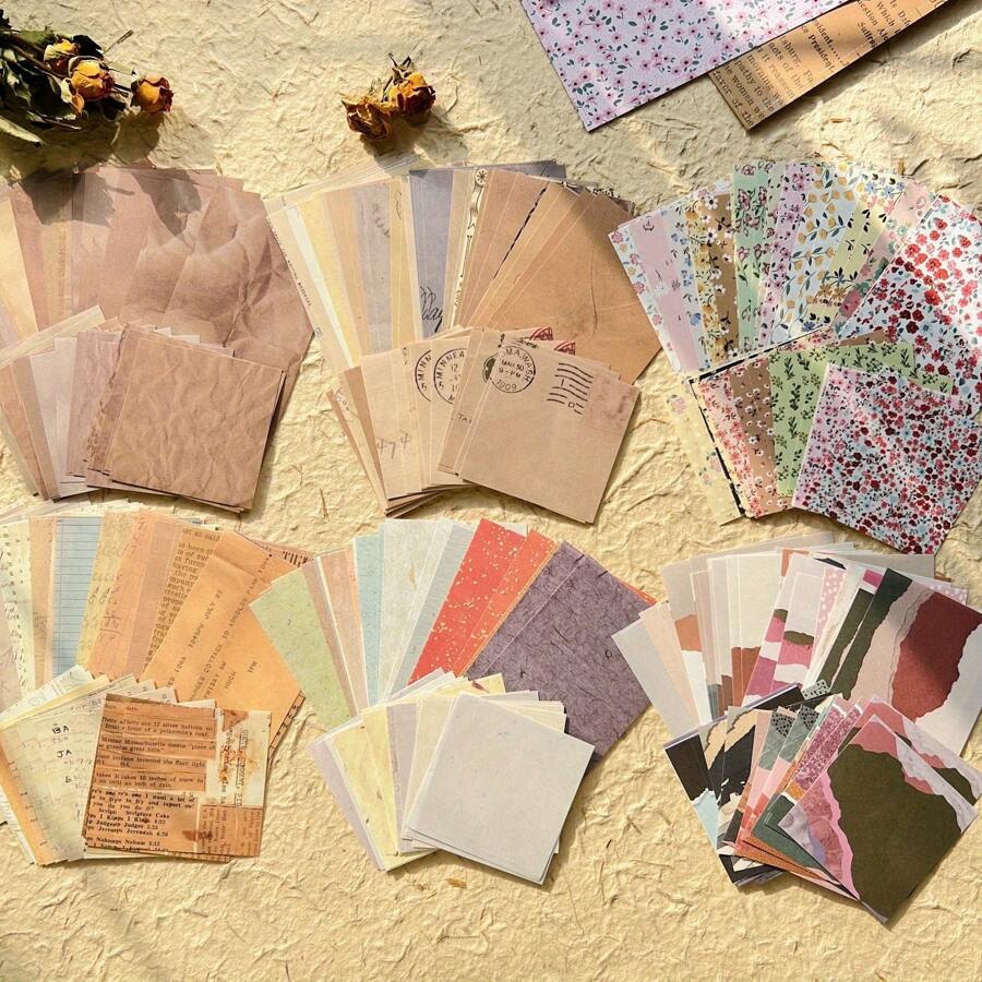 360sheets Vintage Material Paper Writing Background Paper Hand Made DIY Scrapbooking Journaling Decorative Craft Paper