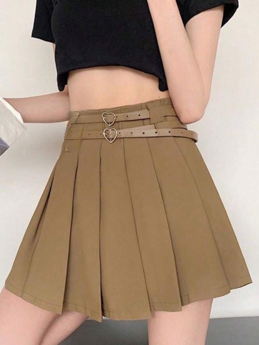 "Pleated Skirt. Classic And Super Versatile. Has Lining At The Bottom." - 鏽棕色 - 查看 1
