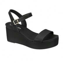 Beira Rio Women's Sandals Platform Clogs Medium Wedge Heel Comfortable Original - 黑色 - 查看 1