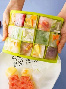 1pc Purple Silicone 15 Grid Or 24 Grid Ice Box With A Cover For A Household Square Ice Box, Ice Tray, Summer Ice Bin & Tray, Kitchen Accessories,Ice Cream Storage Solutions