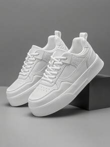 Chaussures de skate casual classiques à tige basse pour hommes avec un patchwork en PU et des lacets à l'avant, polyvalentes et adaptées aux trajets, unisexes, à bout rond, grandes tailles, convient aux adolescents, été, casual, athlétique en extérieur, vacances, voyages, cadeaux de diplôme, tenues d'anniversaire, gym