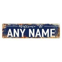 1pc Customized Vintage Street Metal Sign Plate, Personalized Road Sign, Yard Sign, House Sign, Distressed Street Sign, Outdoor Sign, Suitable For Multiple Scenes, 15.75*3.94 Inches, Metal Foil Decor