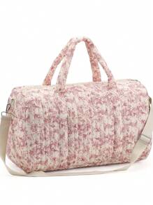 Large Vintage Pink Boston Bag, Suitable For Holding Various Travel Items, Essential For Trips Toiletry Bag Wash Bag Toiletry Travel Bag Makeup Storage Beach Beach Bag Vacation Holiday Essentials School Supplies Travel Essentials Ladies For College Dorm Bathroom Bag For School School Accessories School Stuff - Multicolor - View 15