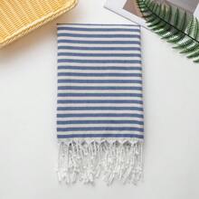 1 pieza Toalla de playa turca a rayas de secado rápido y ligera, ideal para la playa, el campamento, la natación, el soleamiento, los viajes, las actividades de ocio y los accesorios para fiestas