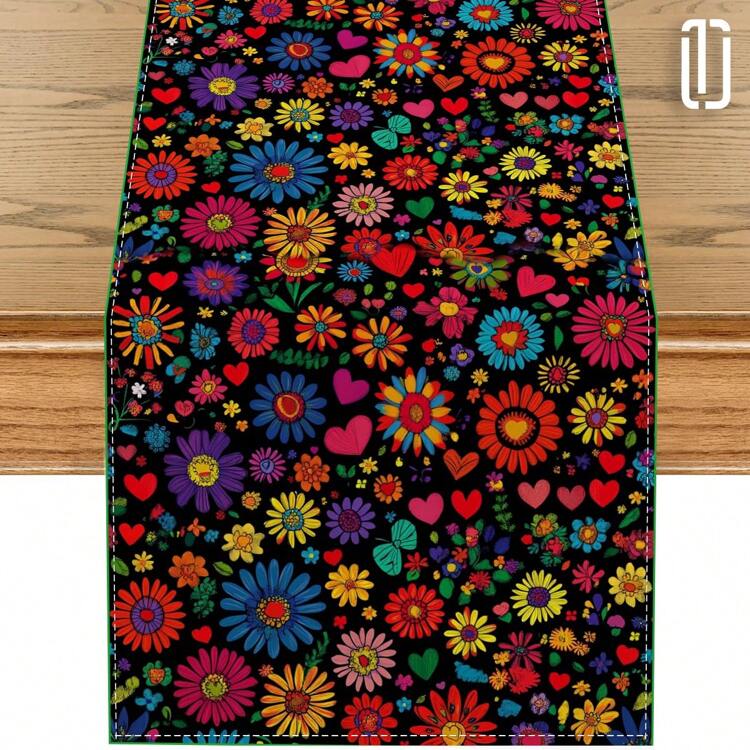 墨西哥狂欢节桌旗/桌布，适用于5月5日亡灵节，家居厨房餐桌装饰 - 停留-05 - 查看 8