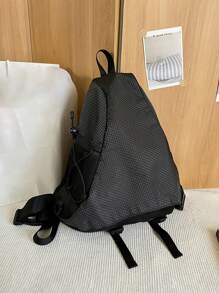 A Men's Sports Shoulder Bag That Is Scratch Resistant, Wear-Resistant, Not Prone To Pilling, Easy To Maintain, With A Large Capacity And Adjustable Shoulder Straps, Making It The First Choice For Travel. Sling Bag - Black - View 7