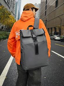 Fashionable, Simple, Portable, Personalized American Style Large Capacity Solid Color Contrasting Commuting Backpack, Business Multifunctional Travel Backpack, Suitable For Commuting, Students, School, Self-Study, Computer Bag, Shopping, Traveling, Parties, Shopping, Holiday Gifts. School Bag College Bag Laptop Bag - Multicolor - View 2