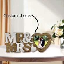 Personalized English Letter & Heart-Shaped Photo Frame, Wooden Decorative Item, Customized For Weddings, Holidays, Anniversaries, Parties, And Other Occasions - A Unique Customized Gift Gifts Birthday Graduation