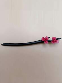 1pc 中国风亮粉梅花苞珍珠发簪 保色不易掉色 长18cm不伤头发不伤头皮发簪 红绿玛瑙珠子挂流苏木簪子 - 多色 - 查看 4