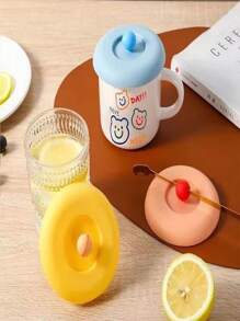 3 件/6 件带铃铛设计的饮水杯盖，隔热防尘，适合马克杯、杯子和玻璃杯，送给妈妈喝更多热水的创意礼物 - 彩色 - 查看 2