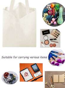 Fashionable And Simple Style Letters, Animals, Fishing, Bows, Ducks, Dinosaurs, Dogs And Other Elements Printed Canvas Bags, Shopping Handbags - Multicolor - View 4