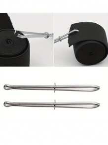 2pcs Elastic Band Threader, Sewing DIY Accessories, Metal Belt Clip Threader Needle, For Home Sewing Machine, Pants And Skirt Craft Tools