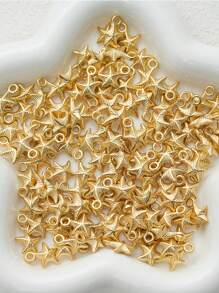 100 件金色海星吊坠、亚克力隔珠，适用于 DIY 项链和手链首饰制作、创意钥匙扣装饰珠