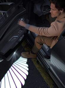 2pcs/4pcs Angel Wing Shaped Car Atmosphere Lights, Let Your Car Have Wings, Multiple Patterns Available (Not Limited To Angel Wings), Plug And Play Door Projection Lamp, Angel Wing Heart Magic Circle Smart Sensor Light, No Wiring Required To Turn On Welcome Lights, Carbon Fiber Pattern Magnetic Door Projection Light, LOGO Floor Lamp (Batteries Not Included), Perfect Gift For Boyfriend, Father, Friends, Valentine''s Day Gift