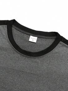 Men's Basic Crew Neck Short Sleeve T-Shirt, Casual Outdoor Sport Patchwork Color Block, Summer New Arrival