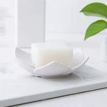 Lotus Shape Silicone Soap Dish With Drainage Hole, Scented Soap Tray Suitable For Shower And Bathroom, Battery-Free