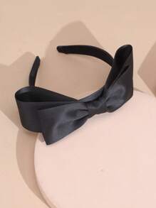 1 pièce Bandeau à double couche avec nœud papillon pour femme, accessoire de cheveux, convient pour le quotidien, le travail, les fêtes de vacances - Noir - Voir 1