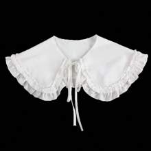 1 pieza Cuello destartalable de Peter Pan de gasa blanca para mujer