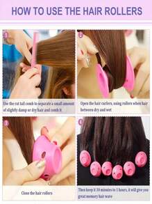 20/40/60pcs No-Heat Hair Curlers Suitable For All Hair Types - No-Heat Hair Curlers For Styling & Curling