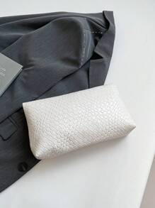 Fashionable Solid Color Handbag, PU Material Large Capacity Flap Magnetic Closure Square Bag, Crocodile Pattern Women's Purse, Multipurpose Party Evening Bag, Suitable For Women Travel And Shopping - White - View 6