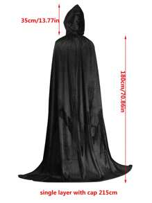 万圣节连帽斗篷披风，单层，尺寸可选120厘米/150厘米/170厘米/195厘米/215厘米，适合成人扮演女巫、吸血鬼、巫师、恶魔等角色，可用于万圣节、化装舞会、派对、夜店等场合。 - 彩色 - 查看 20