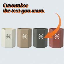 1pc Customized Hexagonal Pen Holder, Simple & Elegant Desk Organizer For Office, School Student - Multicolor - View 9