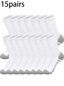 1/5/10/15/20 Pares de Meias Cano Alto Masculinas, Que Absorvem a Umidade, Resistentes a Odores, Respiráveis para Homens e Mulheres, Adequadas para Uso Diário, Corrida, Exercícios, Jogos com Bola, Ciclismo, Verão