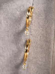 1 Pair Elegant Cubic Zirconia Waterdrop Earrings For Teens, Suitable For Daily Decoration, Party Jewelry Or Birthday Gift