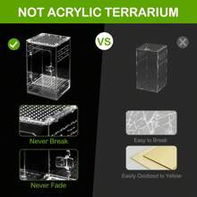 1pc Acrylic Lizard/Gecko/Snake/Tree Frog Reptile Terrarium Habitat Tank, Sold Separately Without Other Decorations - Multicolor - View 4