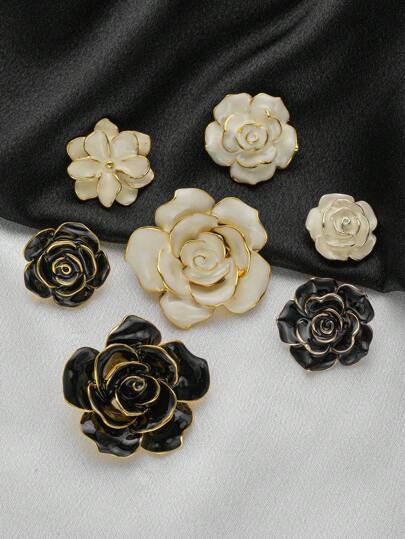 2 件/包复古玫瑰金属纽扣，百搭时尚设计，适合女士连衣裙、外套、开衫、制服、DIY 婚礼花束、礼品盒、工艺配件