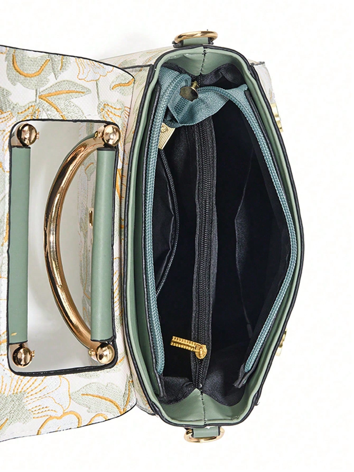 حقيبة كتف نسائية مربعة من الجلد الناعم – مطبوعة بت...