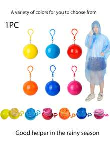 1 Pezzo Impermeabile portatile trasparente, poncho compresso in una sfera che si espande per formare un impermeabile umano, adatto per uso quotidiano, viaggi all'aperto, trekking, mini impermeabile da riporre in borsa, senza preoccuparsi della pioggia