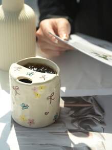 1 件 Ins 风格蝴蝶结陶瓷杯、咖啡/茶杯、适合返校礼物 - 多色 - 查看 7