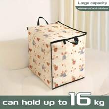 Large Capacity Foldable Storage Box With Cute Mouse And Floral Print - Non-Woven Fabric Storage Bin For Blankets, Quilts And Clothes - Waterproof Zipper Closure - Ideal Easter Gift, Perfect For Home Organization | Playful Design | Zippered Storage Bin