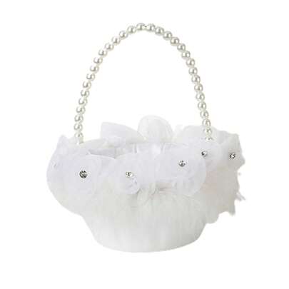 Flower Women Girl Basket Elegant Lace Patchwork Lightweight Flower Basket Wedding Party Supplies Summer Birthday Gifts Beach Back To School School Supplies Room Decor