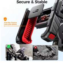 Bike Phone Holder Shockproof Universal One-Hand Operation Bicycle Motorcycle Phone Holder For 4.7-7" Mobile Phone - Black - View 5