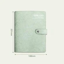 Cuaderno de estética de buena suerte: diario Kawaii, planificador, álbum de recortes con 10 pegatinas aleatorias gratis, diseño lindo de bolsa de la compra, útiles escolares, vuelta al cole